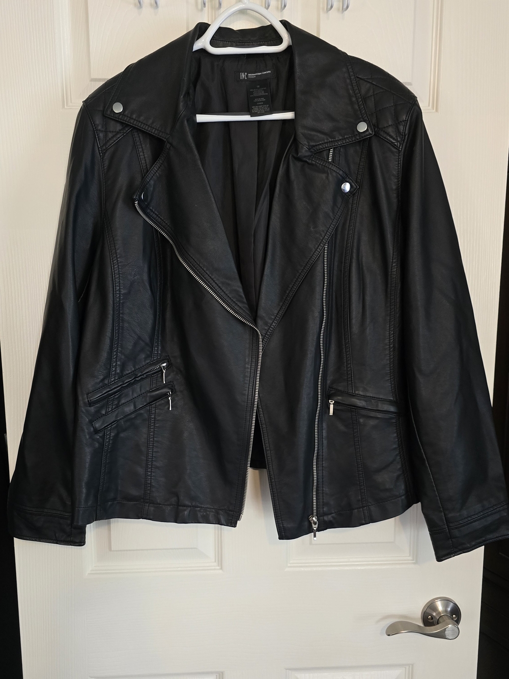 Black Faux Leather Moto Jacket